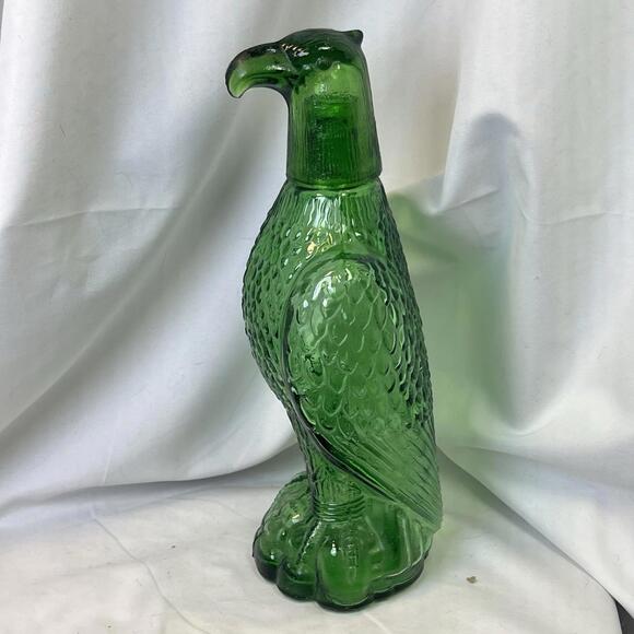 Vintage Green Glass Eagle Decanter. EUC. 11" 2 Available - Picture 5 of 9